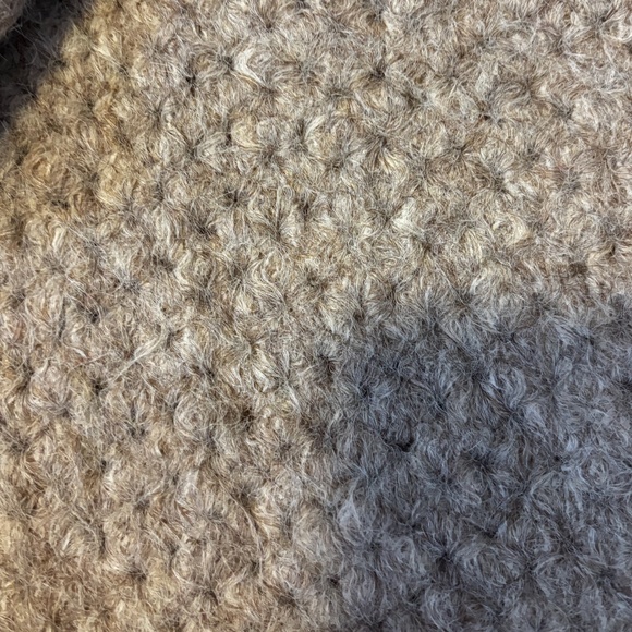 Zara cream, brown and red striped touch of wool poncho NWT - Picture 11 of 12